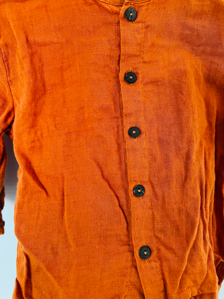 Serendipity Organics橘紅色棉麻長袖襯衫 image 1 of 0