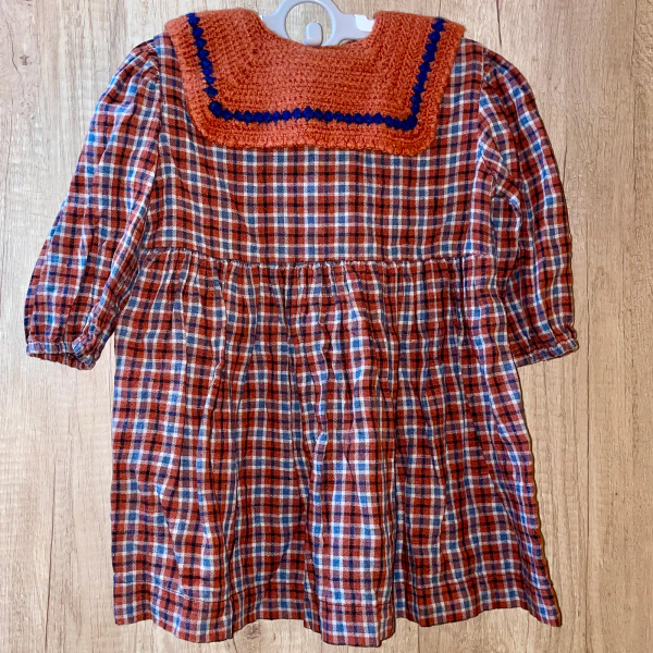 KALINKA 針織領亞麻格紋洋裝Teodora Dress image 1 of 0
