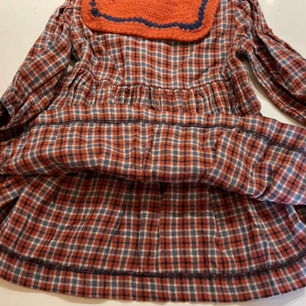 KALINKA 針織領亞麻格紋洋裝Teodora Dress image 1 of 0