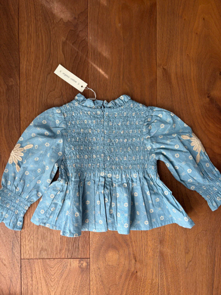 Baby Mia Top 寶寶縮口刺繡上衣 (官網獨家款) Quilt Calico Blue Pebble image 1 of 0