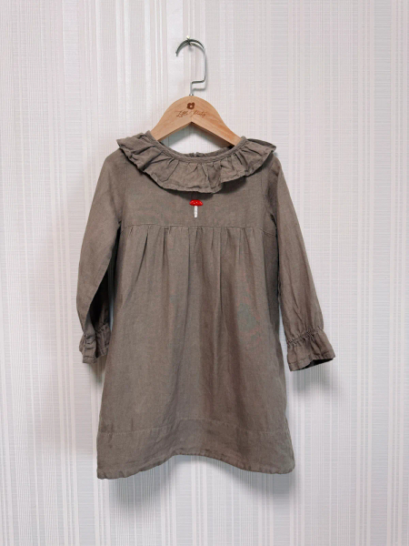 蘑菇刺繡花領洋裝 image 1 of 0