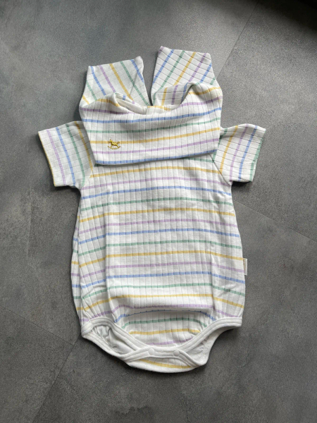 彩色條紋海軍領包屁衣 image 1 of 0