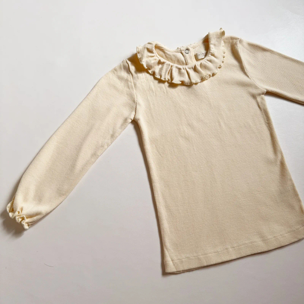 Tuc Longsleeve 荷葉圓領長T | Cream image 1 of 0
