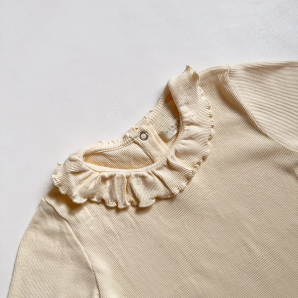 Tuc Longsleeve 荷葉圓領長T | Cream image 1 of 0