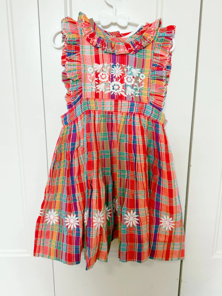 格紋刺繡洋裝 image 1 of 0