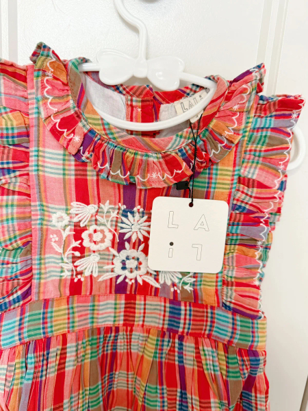 格紋刺繡洋裝 image 1 of 0