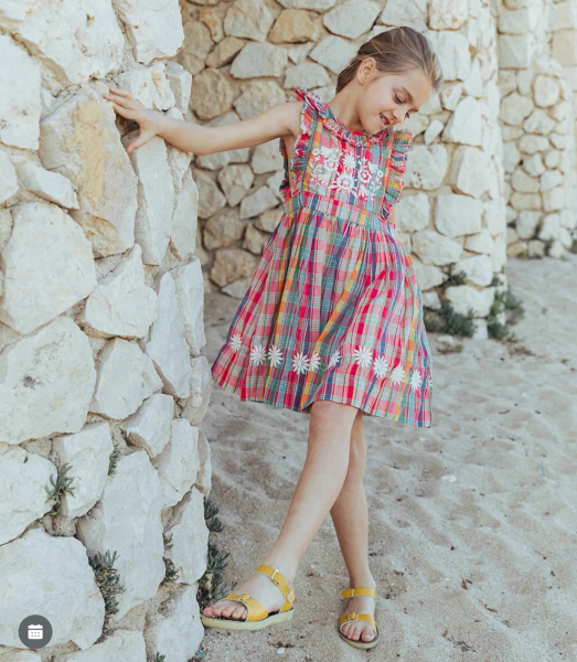 格紋刺繡洋裝 image 1 of 0