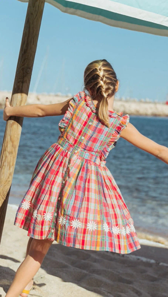 格紋刺繡洋裝 image 1 of 0