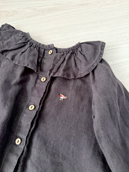 小鳥刺繡亞麻上衣 image 1 of 0