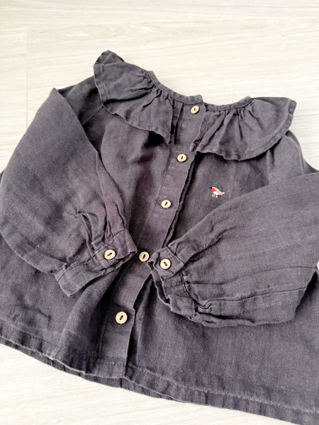 小鳥刺繡亞麻上衣 image 1 of 0