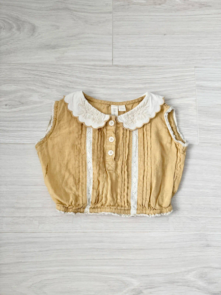 Mustard Linen Pip Blouse image 1 of 0