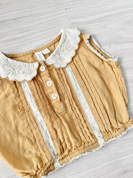 Mustard Linen Pip Blouse image 1 of 0