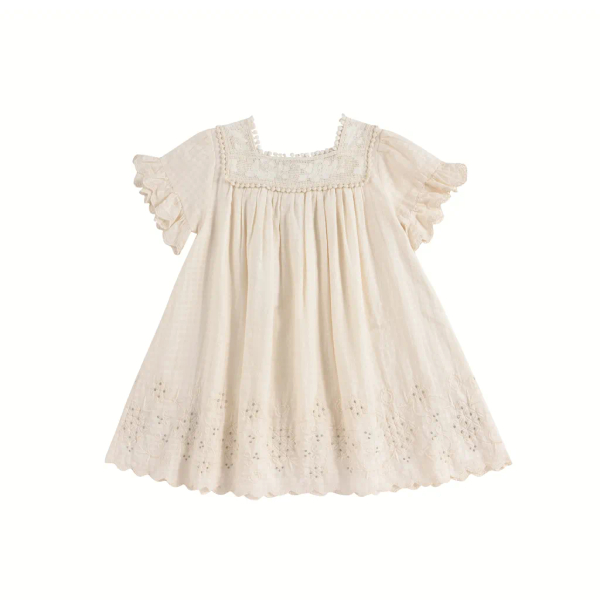 Square-neck embroidered wedding dress image 1 of 0