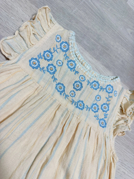 清新藍色小花刺繡洋裝 image 1 of 0