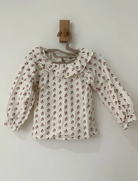 有機棉麻小圓花上衣 image 1 of 0