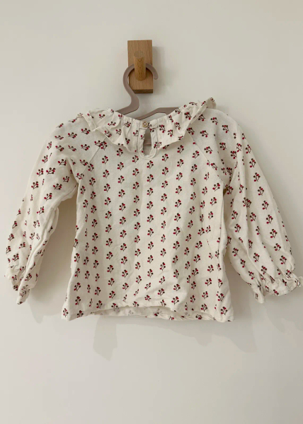 有機棉麻小圓花上衣 image 1 of 0