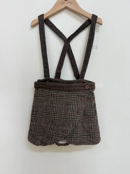 混羊毛吊帶短裙 - Brown image 1 of 0