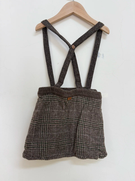 混羊毛吊帶短裙 - Brown image 1 of 0