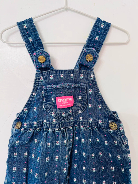 OshKosh古董刺繡小花兔耳吊帶褲 image 1 of 0