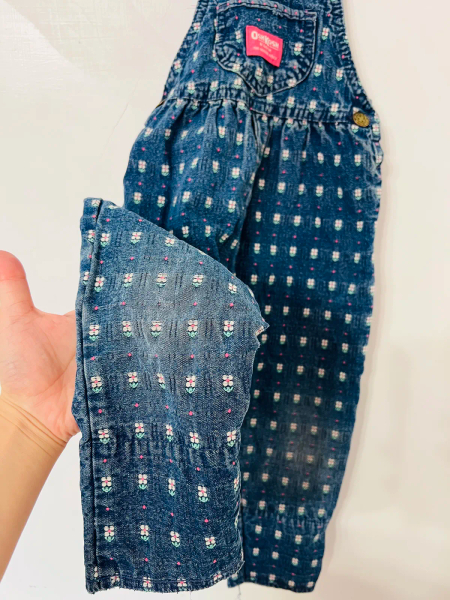 OshKosh古董刺繡小花兔耳吊帶褲 image 1 of 0