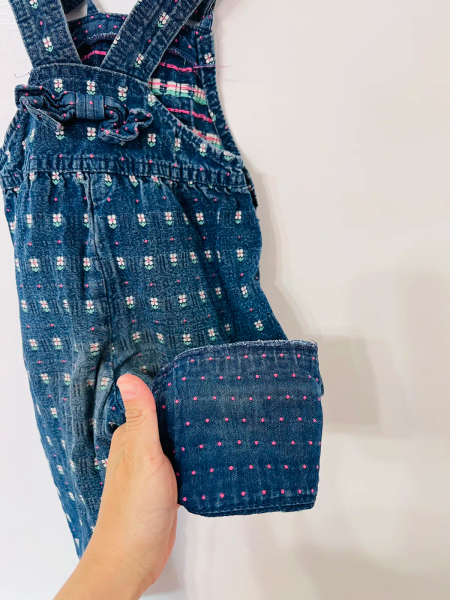 OshKosh古董刺繡小花兔耳吊帶褲 image 1 of 0