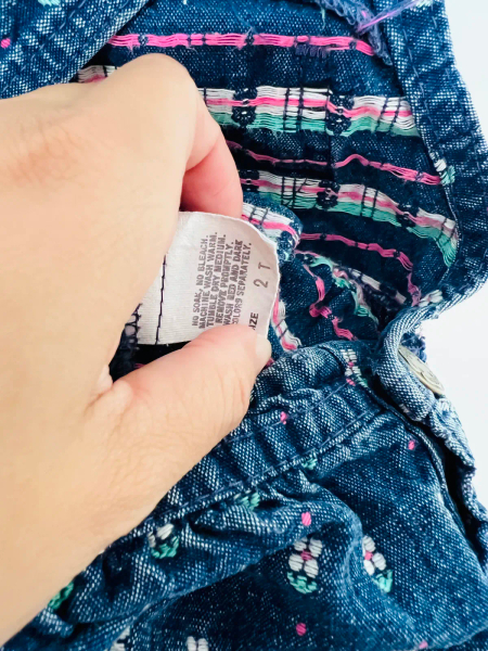 OshKosh古董刺繡小花兔耳吊帶褲 image 1 of 0