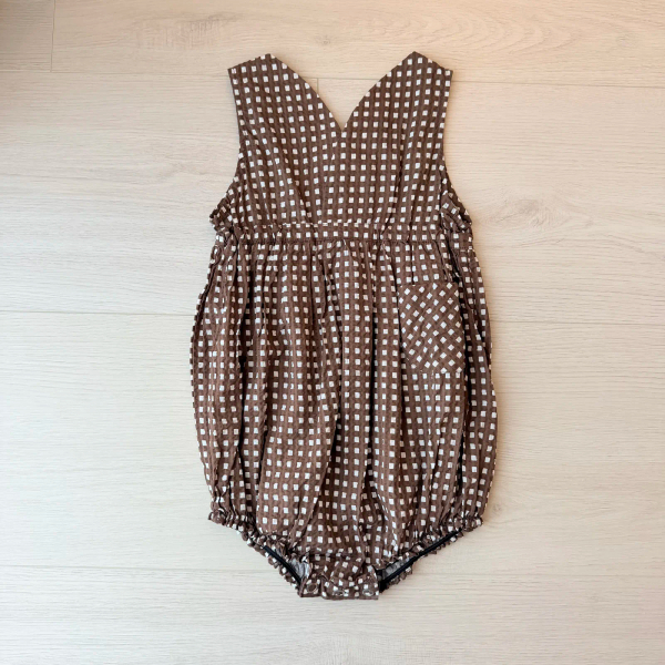 咖啡格紋Romper  image 1 of 0