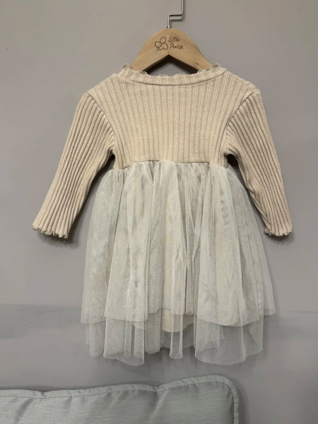 卡其色紗裙洋裝 image 1 of 0