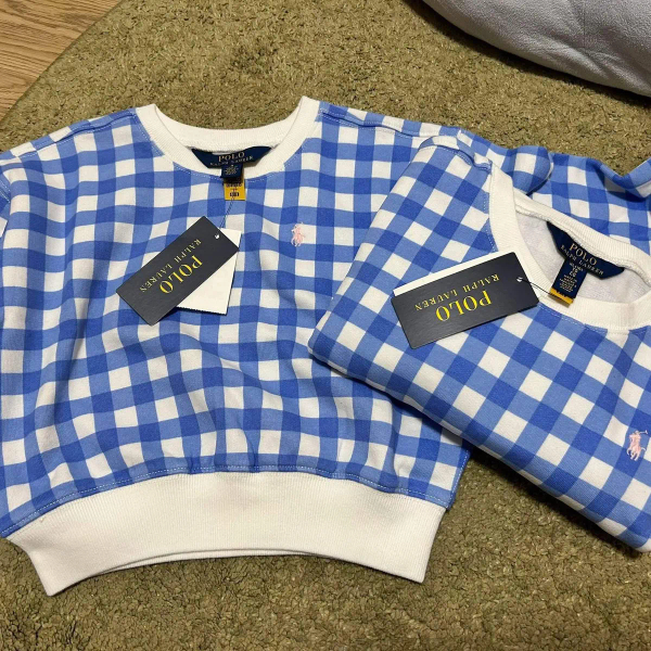 格紋內刷毛大學T image 1 of 0