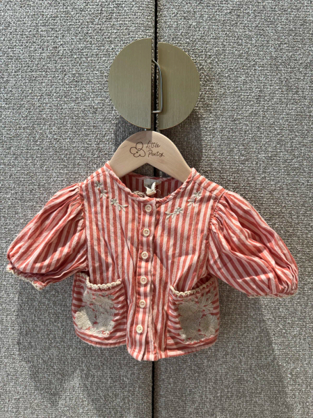 紅色刺繡條文上衣 image 1 of 0