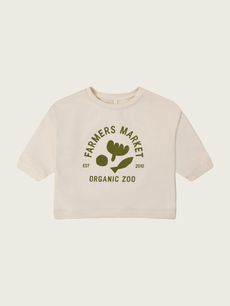 綠色小花無刷毛棉T image 1 of 0