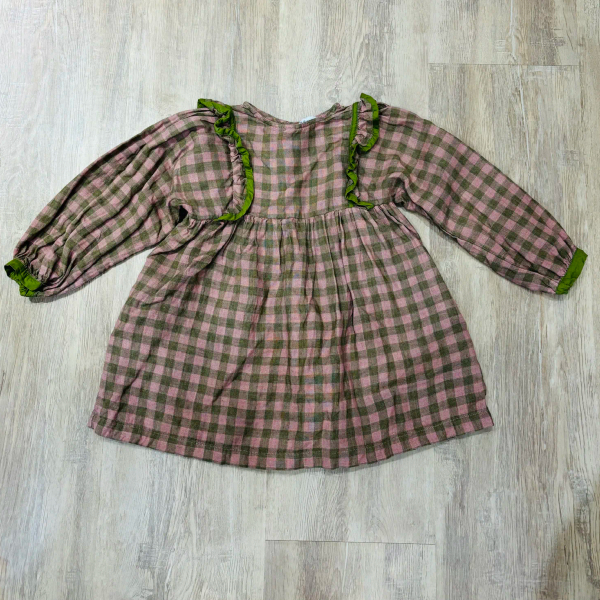 粉色格紋洋裝 image 1 of 0