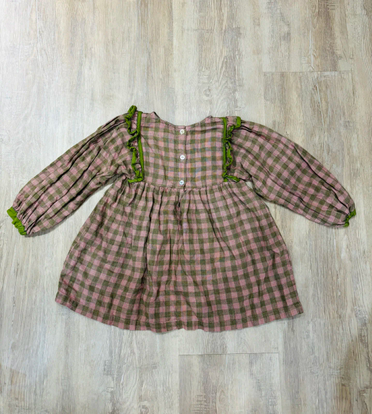 粉色格紋洋裝 image 1 of 0