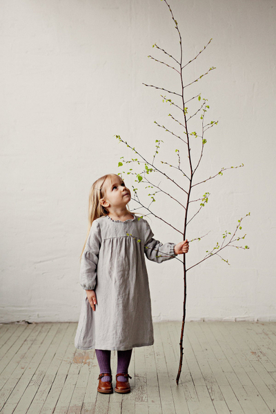 Lavender Ruffle Linen Dress image 1 of 0