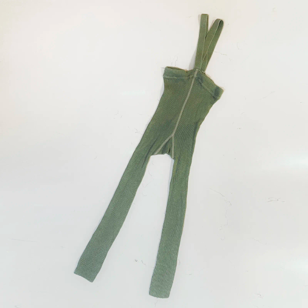 Silly Silas - 復古羅紋吊帶褲 - Matcha Oat Latte 抹茶燕麥拿鐵 1-2y image 1 of 0