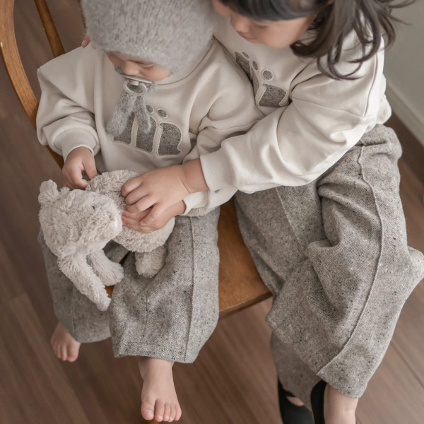 pin tuck tweed pants image 1 of 0