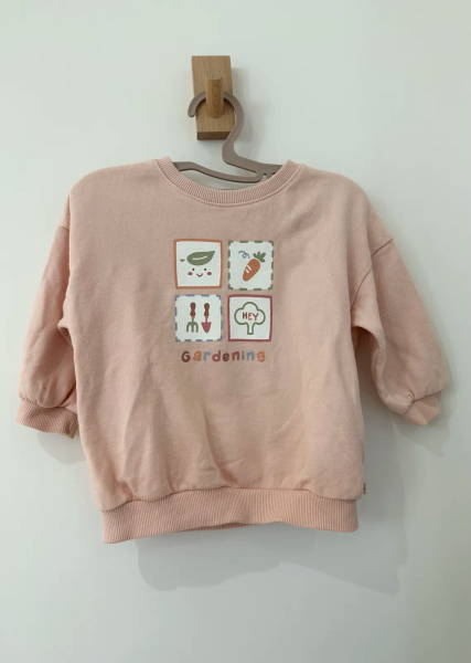 日常簡約粉色大學T image 1 of 0