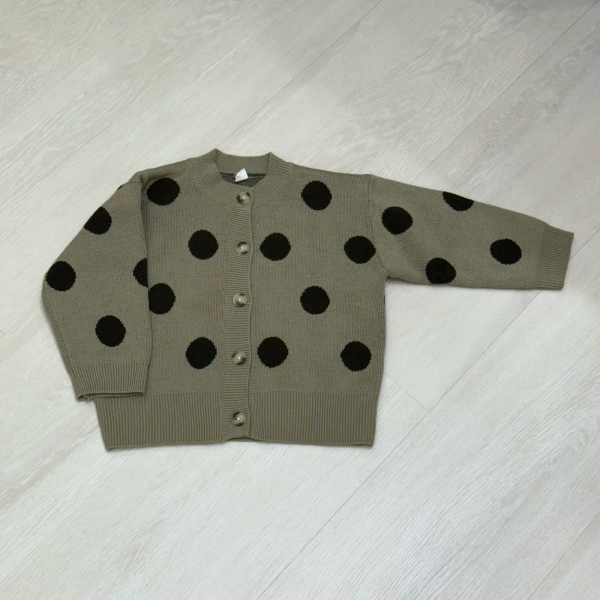 奶茶色波點針織外套 image 1 of 0