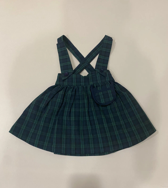 Skirt TOURNON with straps - tartan green image 1 of 0