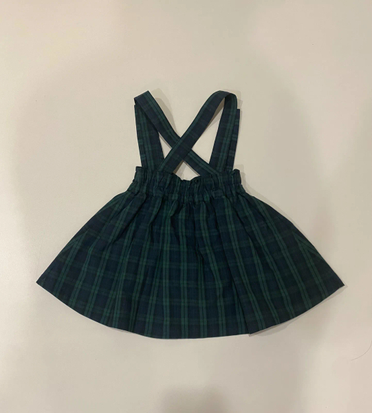Skirt TOURNON with straps - tartan green image 1 of 0