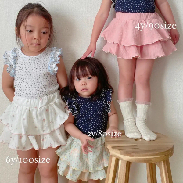 柔軟棉紗蛋糕褲裙-strawberry dot image 1 of 0