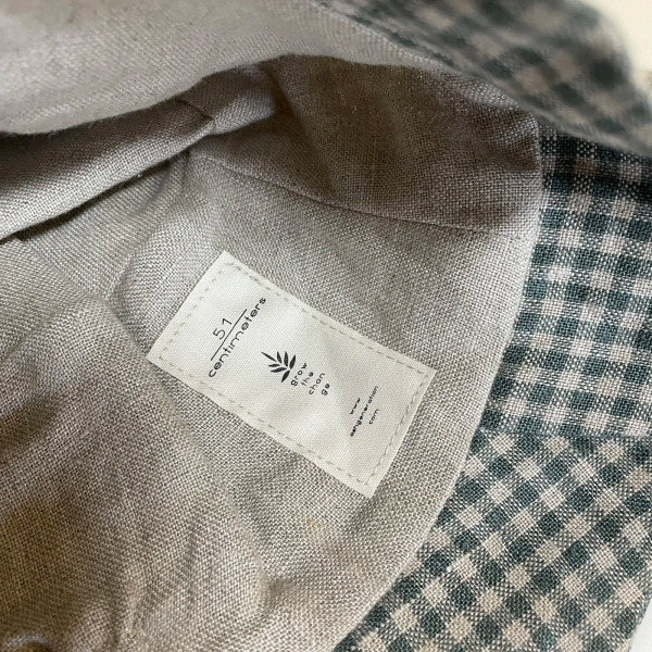 綠格熊漁夫帽 Linen Hat Bear Basil Gingham 51cm image 1 of 0