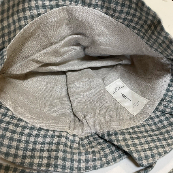 綠格熊漁夫帽 Linen Hat Bear Basil Gingham 51cm image 1 of 0