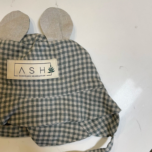 綠格熊漁夫帽 Linen Hat Bear Basil Gingham 51cm image 1 of 0