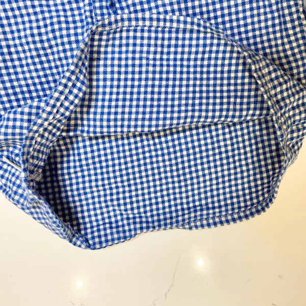 V領藍格子荷葉邊襯衫 3y image 1 of 0