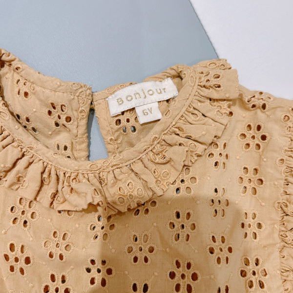 Honey Broderie/Natural Check Pia Dress image 1 of 0