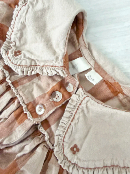 Lottie Dress - Seersucker Gingham in Russet image 1 of 0