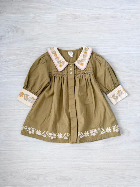 Bette dress - dried moss image 1 of 0