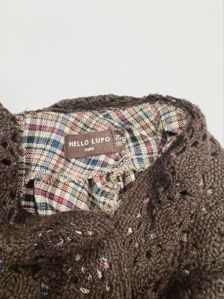 蕾絲格紋長袖洋裝上衣 image 1 of 0