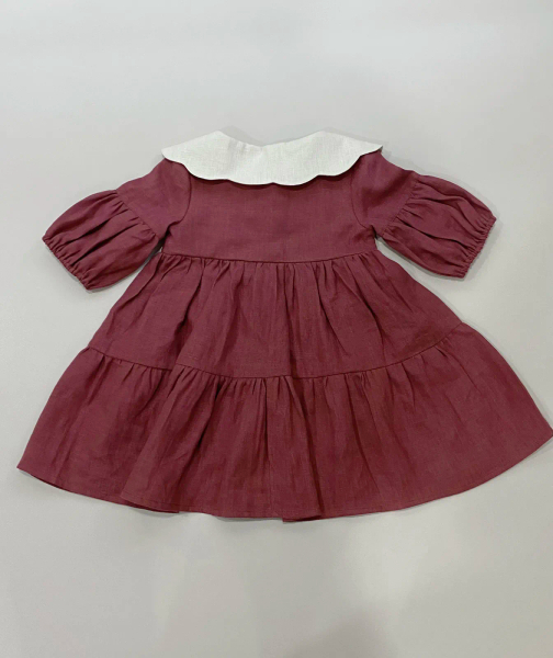 領片草莓刺繡Rosewood燈籠袖洋裝 image 1 of 0